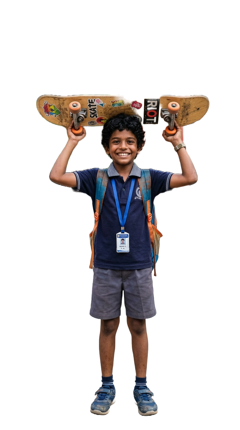 Boy with skateboard